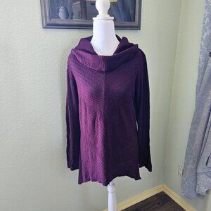 Burgundy Lightweight Cowl-Neck Sweater